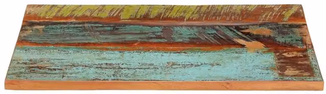 Berkfield Home Rectangular Solid Reclaimed Wood Table Top, Multicolour, W: 80 cm, D: 60 cm, H: 2.6 cm