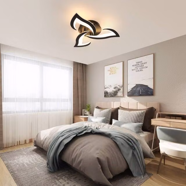 Pheashine Modern 35W Swallow-Shaped LED Ceiling Light, Dimmable, Black