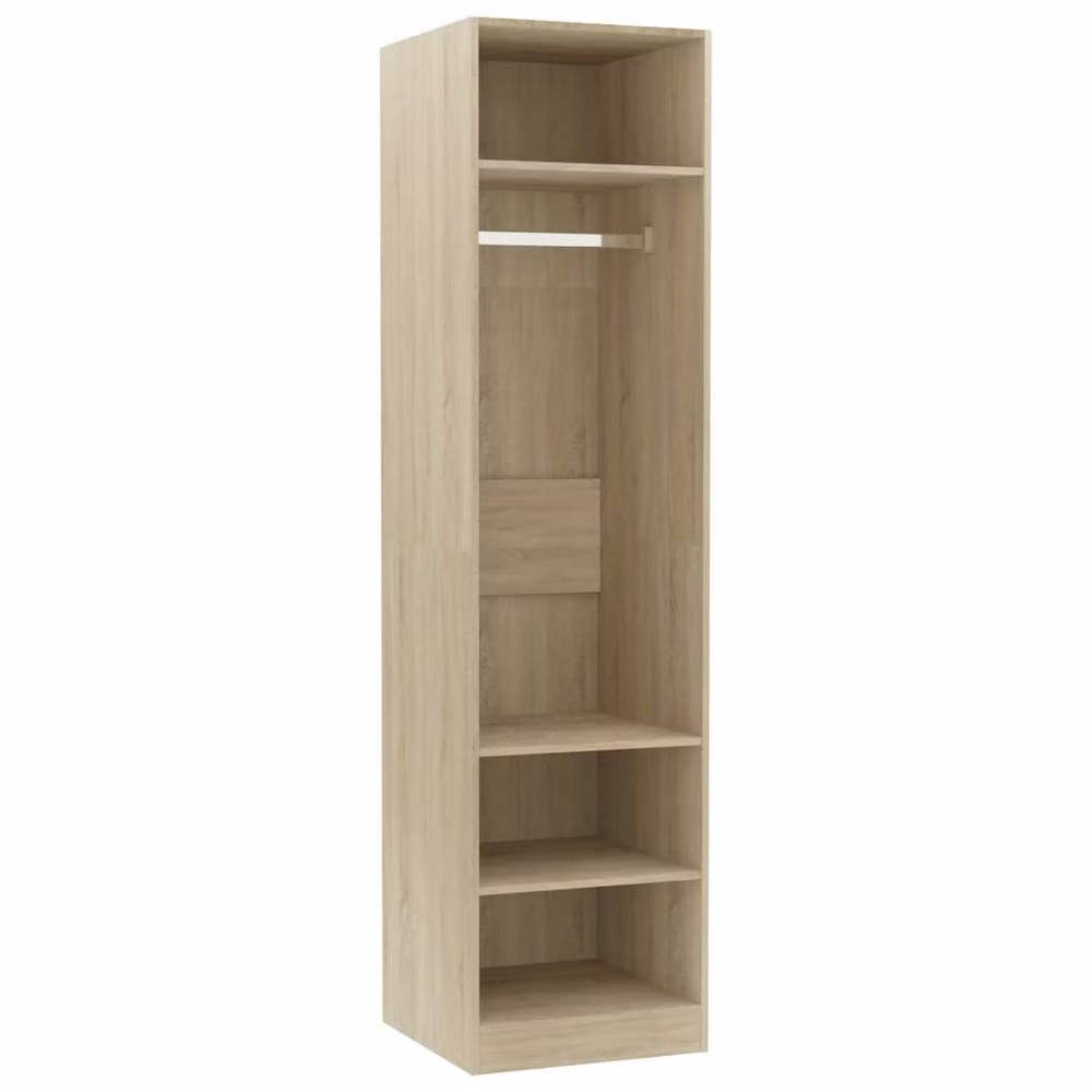 Berkfield Home Sonoma Oak Wardrobe in Brown and Beige, W/D/H: 50 x 50 x 200 cm – 2