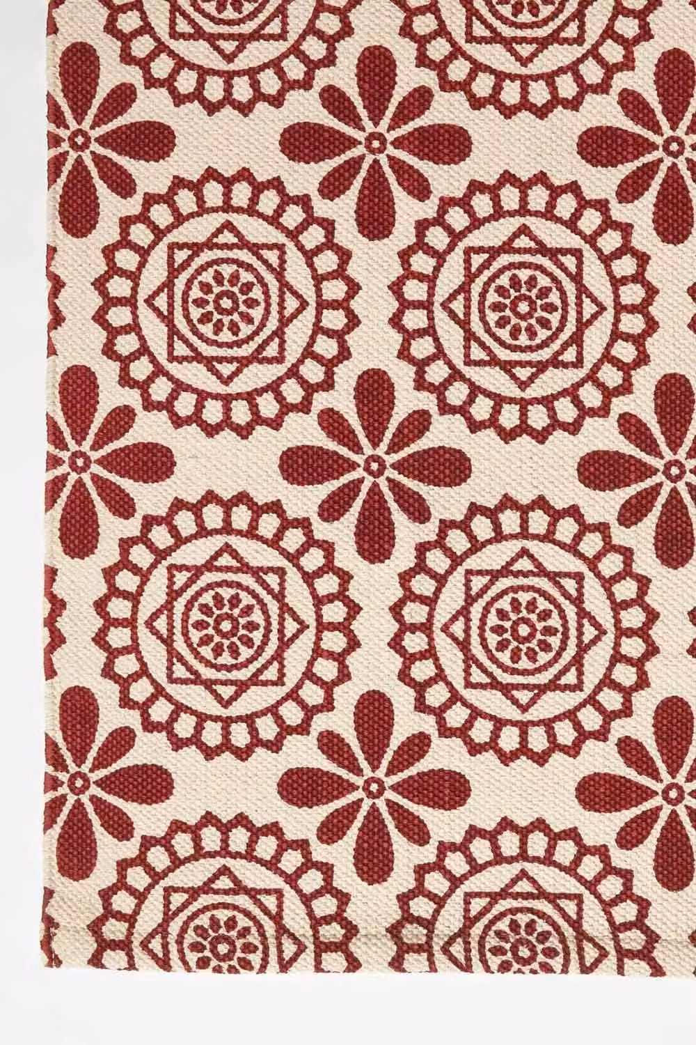 Homescapes Cassia Red Geometric Woven Cotton Rug, W: 120 cm, D: 170 cm – 2