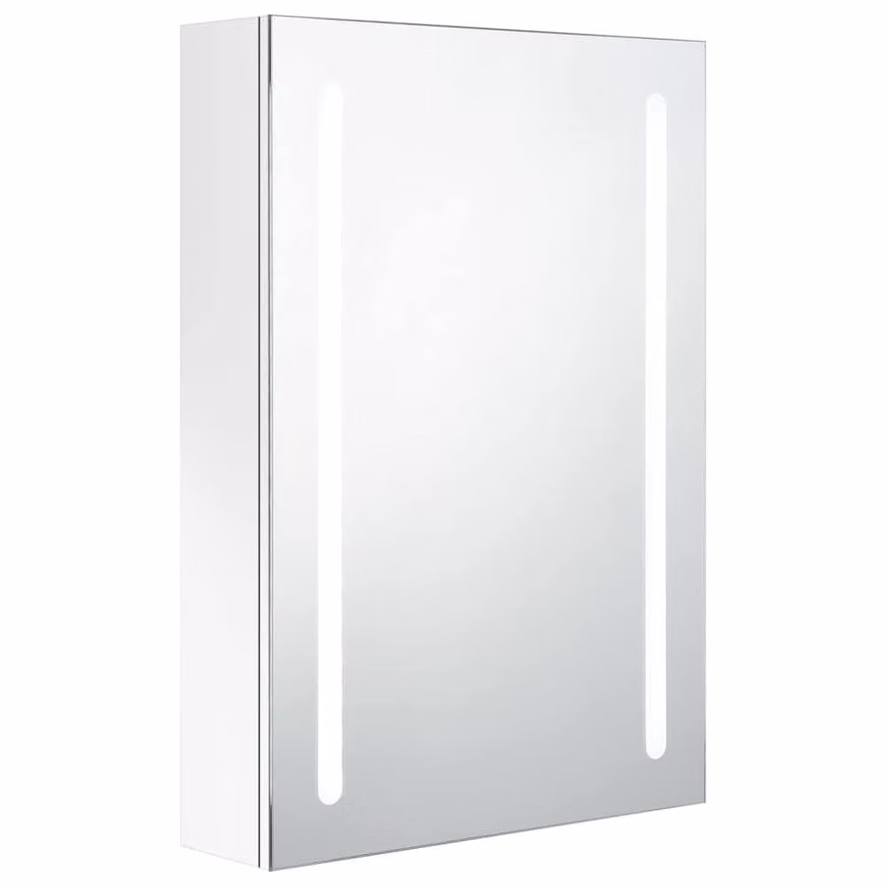 Berkfield Home LED Bathroom Mirror Cabinet in White, W/D/H: 50 x 13 x 70 cm – 2