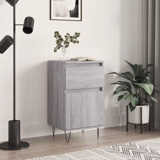 Berkfield Home Grey Sonoma Sideboard in Engineered Wood, W/D/H: 40 x 35 x 70 cm – 1