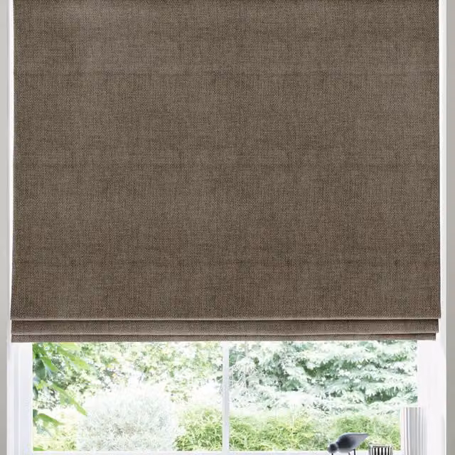 Simply Collection Lugano Made to Measure Roman Blind in Brown Hessian Blackout Textile