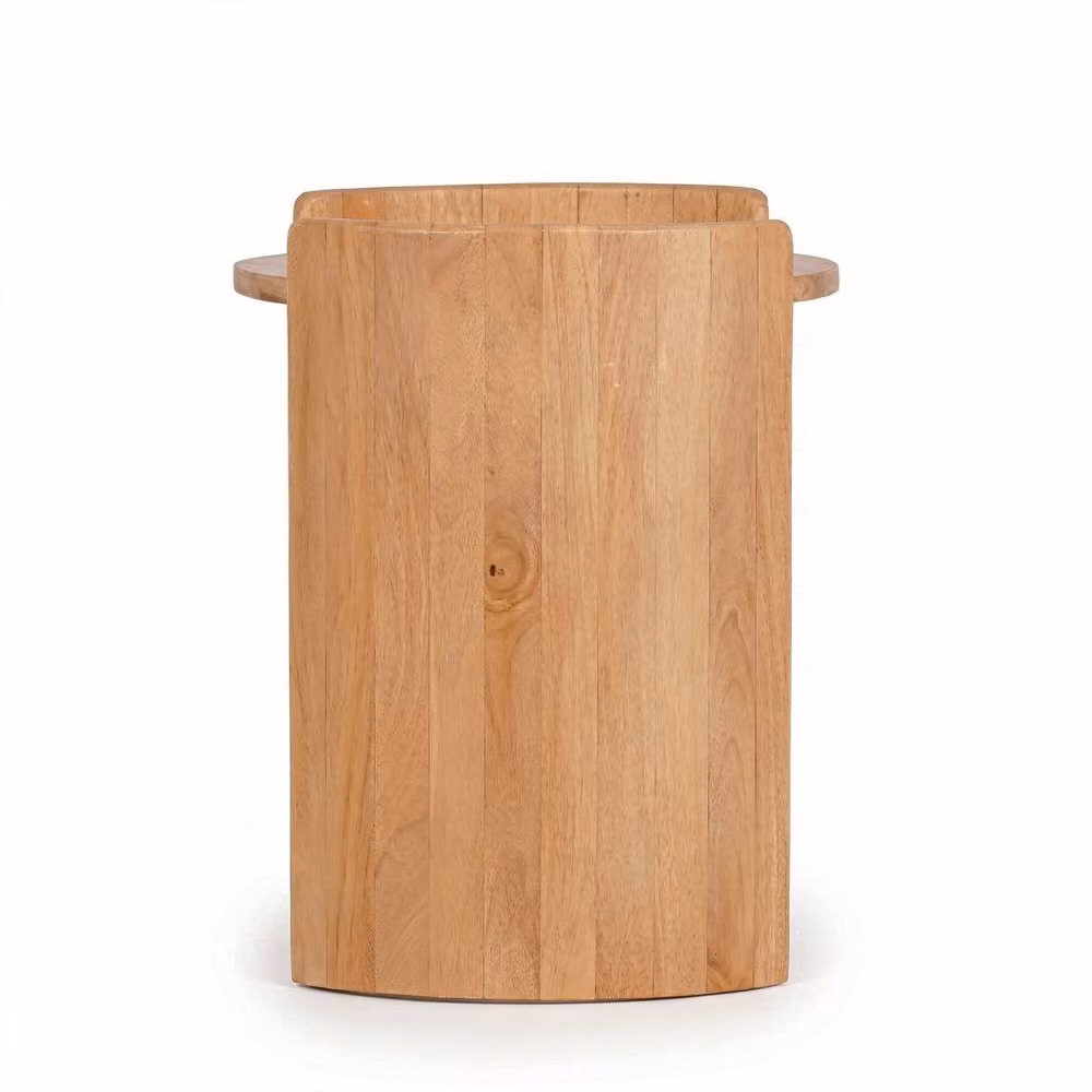 Elm Home And Garden Natural Solid Mango Wood Side Table in Brown, W/D/H: 46 x 38 x 42 cm – 3