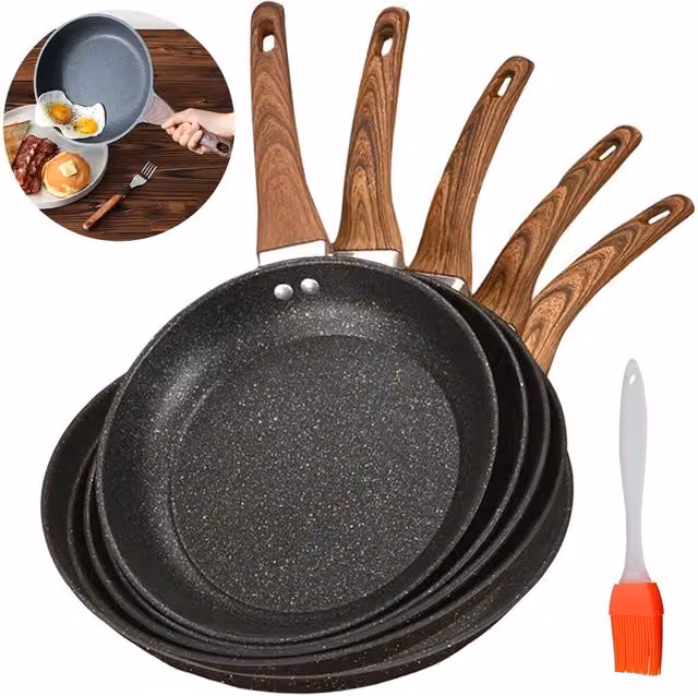 SPETLEK Black Non Stick Ceramic Granite Marble Coated Frying Pan