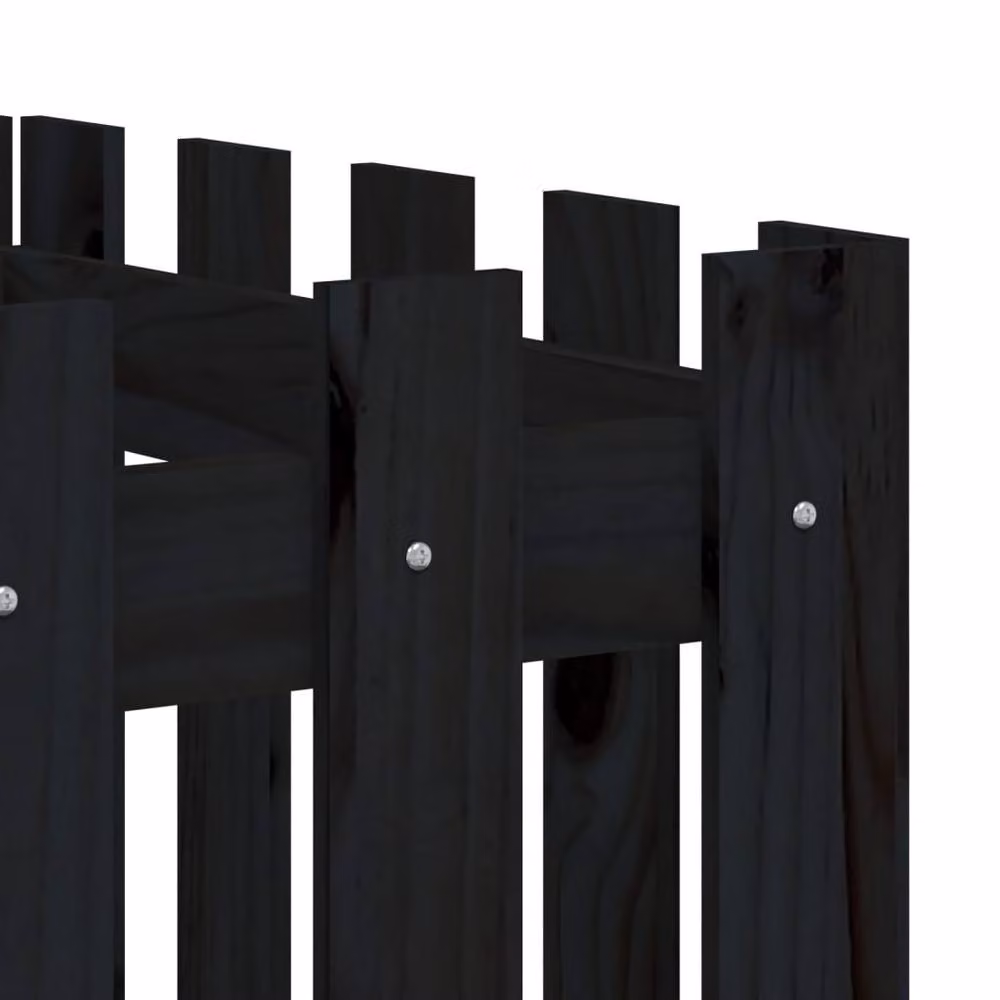 Berkfield Home Wooden Raised Bed with Fence Design in Black, W/D/H: 200 x 50 x 50 cm – 5