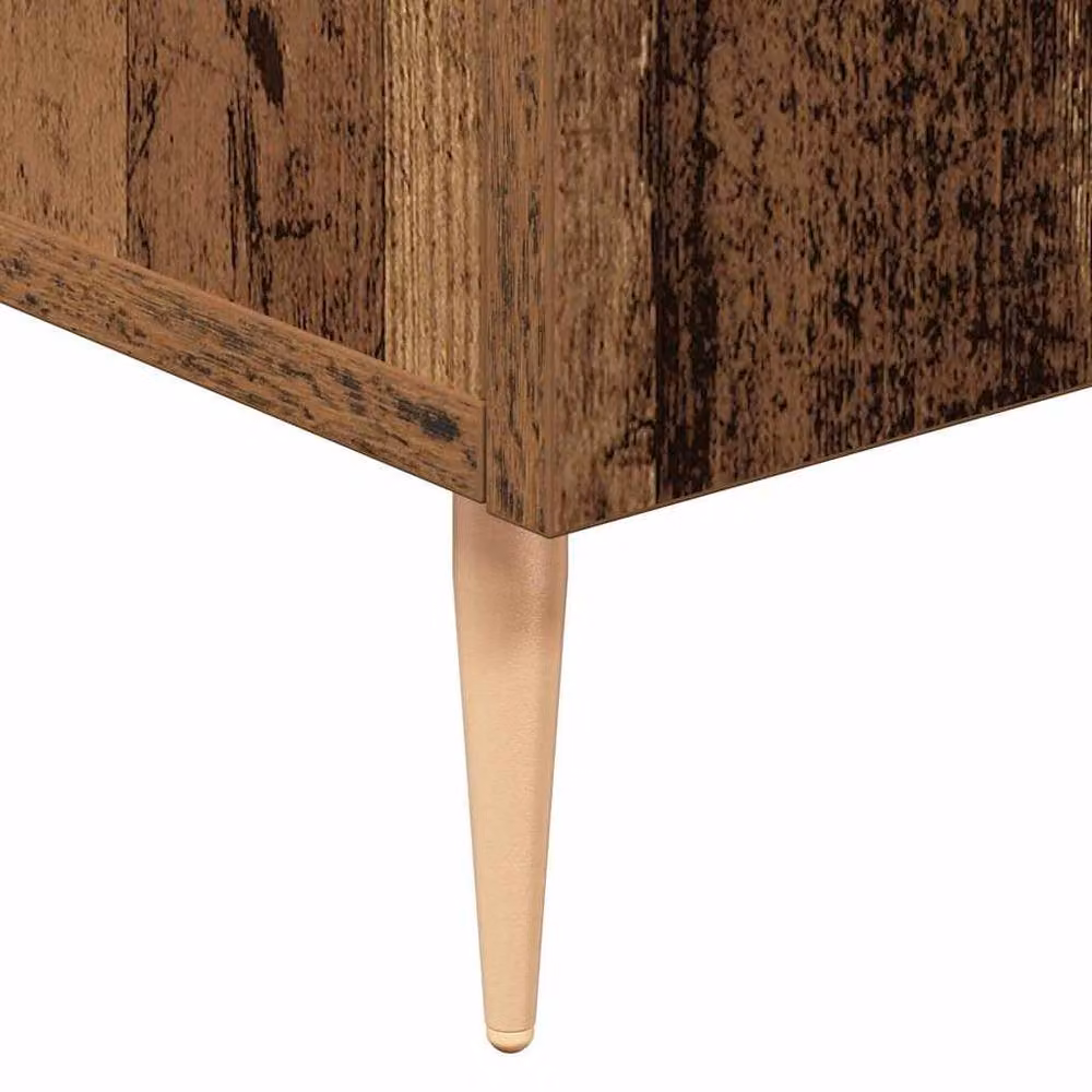 Berkfield Home Rustic Sideboard in Old Wood Brown and Gold, W/D/H: 90 x 34 x 80 cm – 5