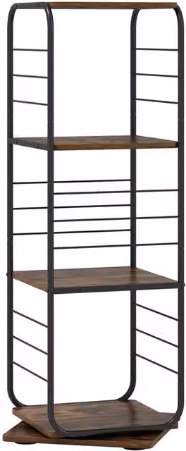 KORVIXA Black Metal Floor Standing Revolving Display Rack, W/D/H: 100 x 100 x 100 cm