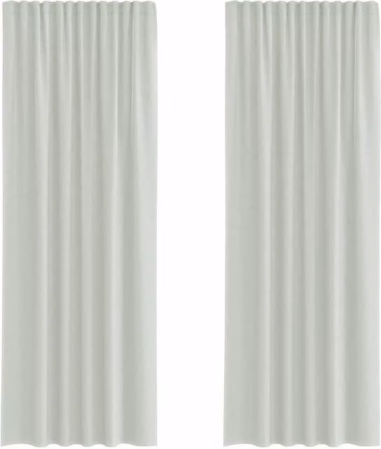 Berkfield Home Plain Grey Voile Fabric Panel Curtains with Rod Pockets, 2 Pack