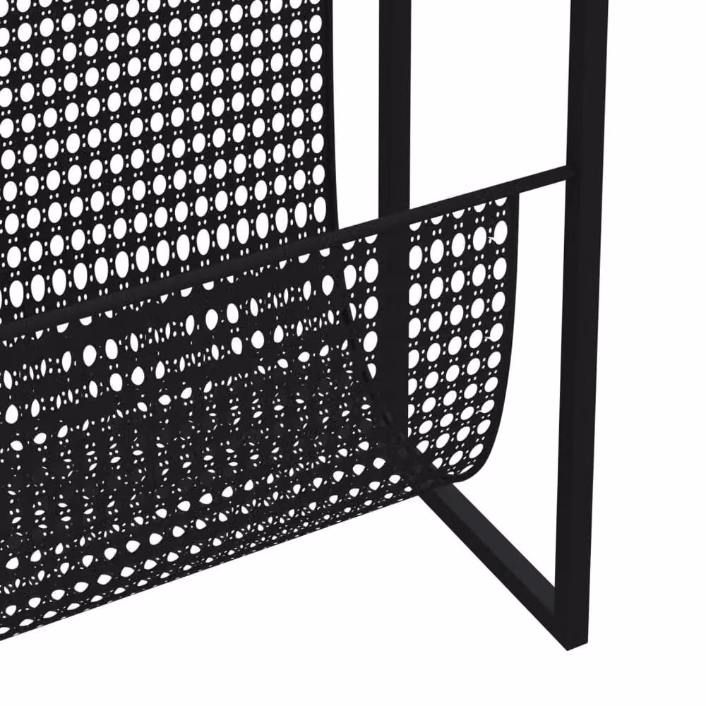 Berkfield Home Modern Matt Black Metal Magazine Rack W/D/H: 35 x 15 x 45 cm – 5