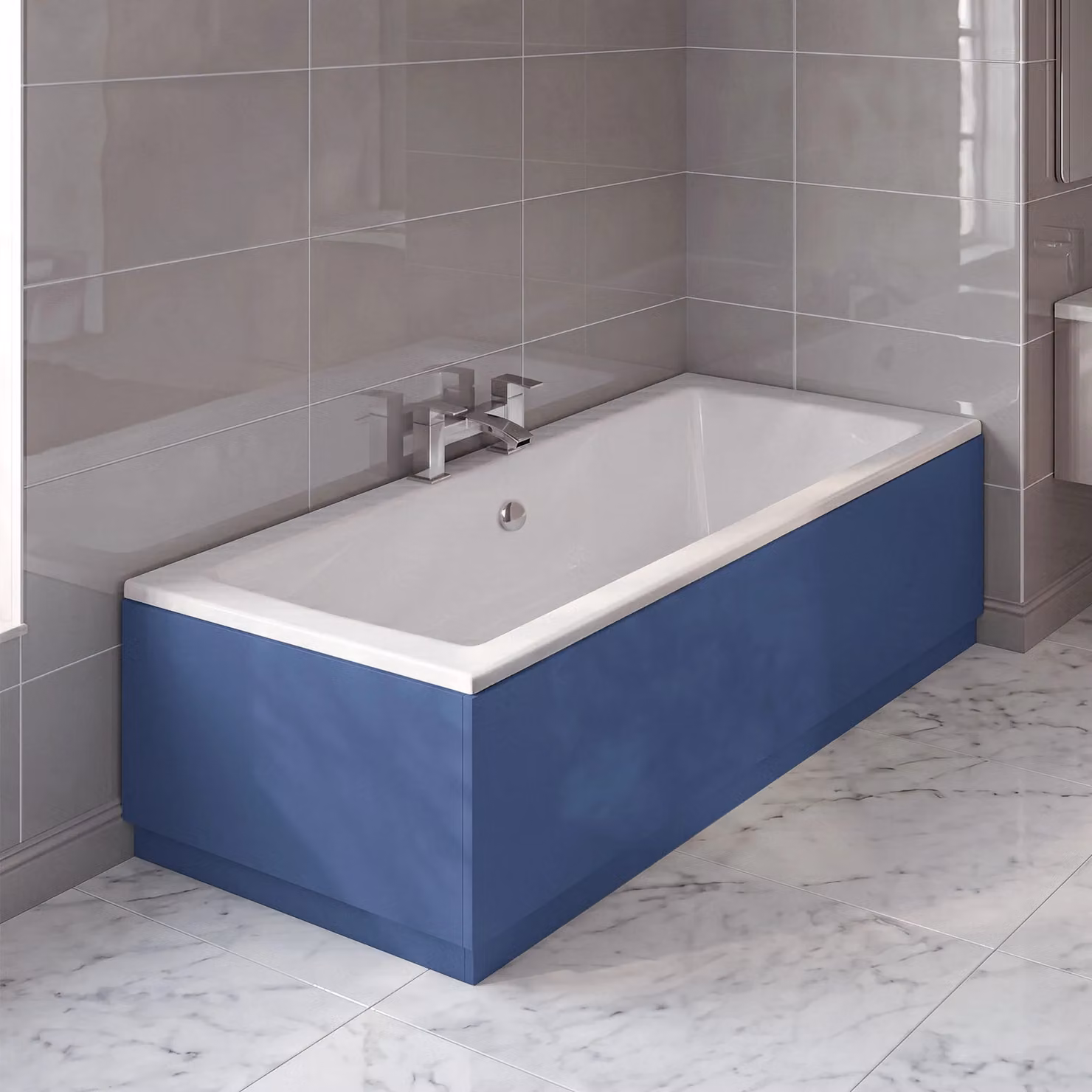 Balterley Straight Reversible Bath End Panel and Plinth in Blue – 3