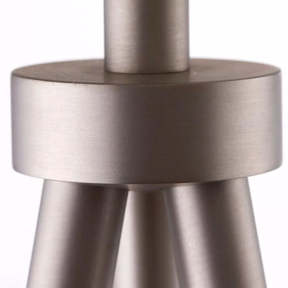 Loops Sleek Tripod Floor Lamp in Matt Nickel with Grey Fabric Shade – 2
