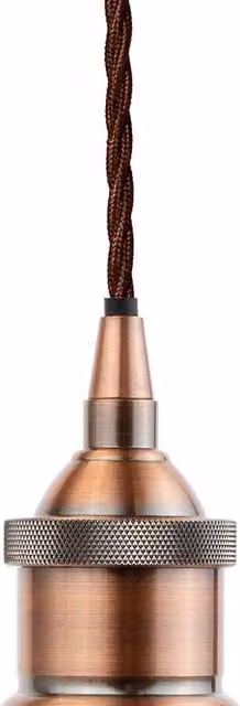 SE Home St Edmund's Navy Blue Enamel Pendant Light with Antique Copper and Brown Twisted Details