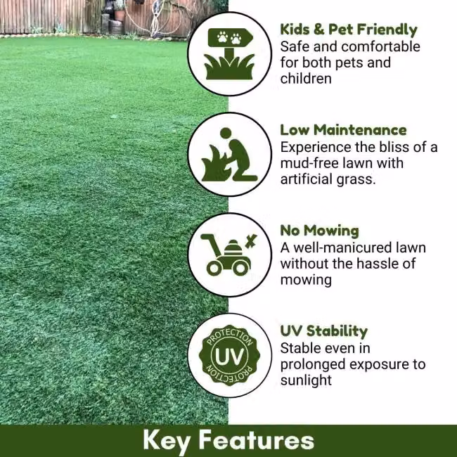 GB Boundary 30mm Artificial Grass in Green, W/D: 200 x 100 cm – 2