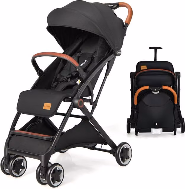 COSTWAY One-Hand Folding Compact Travel Buggy in Black