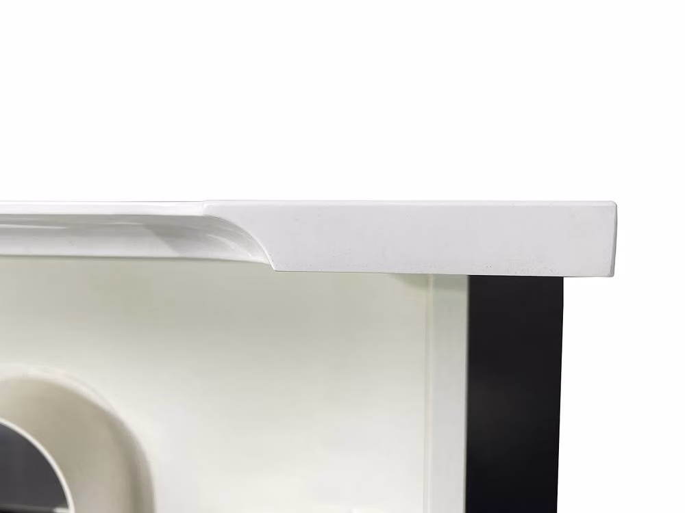 Vente-unique Wall-Mounted Modern Bathroom Furniture with Double Ceramic Inset Basins in White, W: 120 cm, D: 46 cm, H: 57 cm – 3