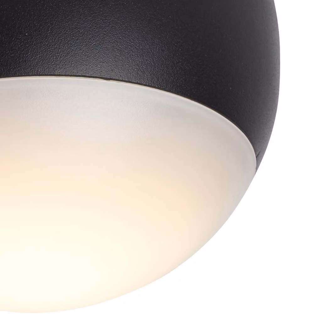 Lighting Collection Kyst Sphere Outdoor LED Wall Light in Black – 4