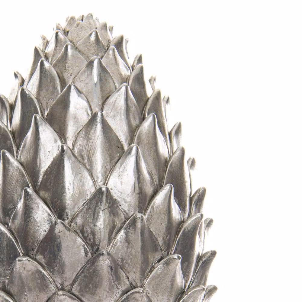 Hill Interiors Silver Ceramic and Metal Pinecone Tabletop Ornament – 2