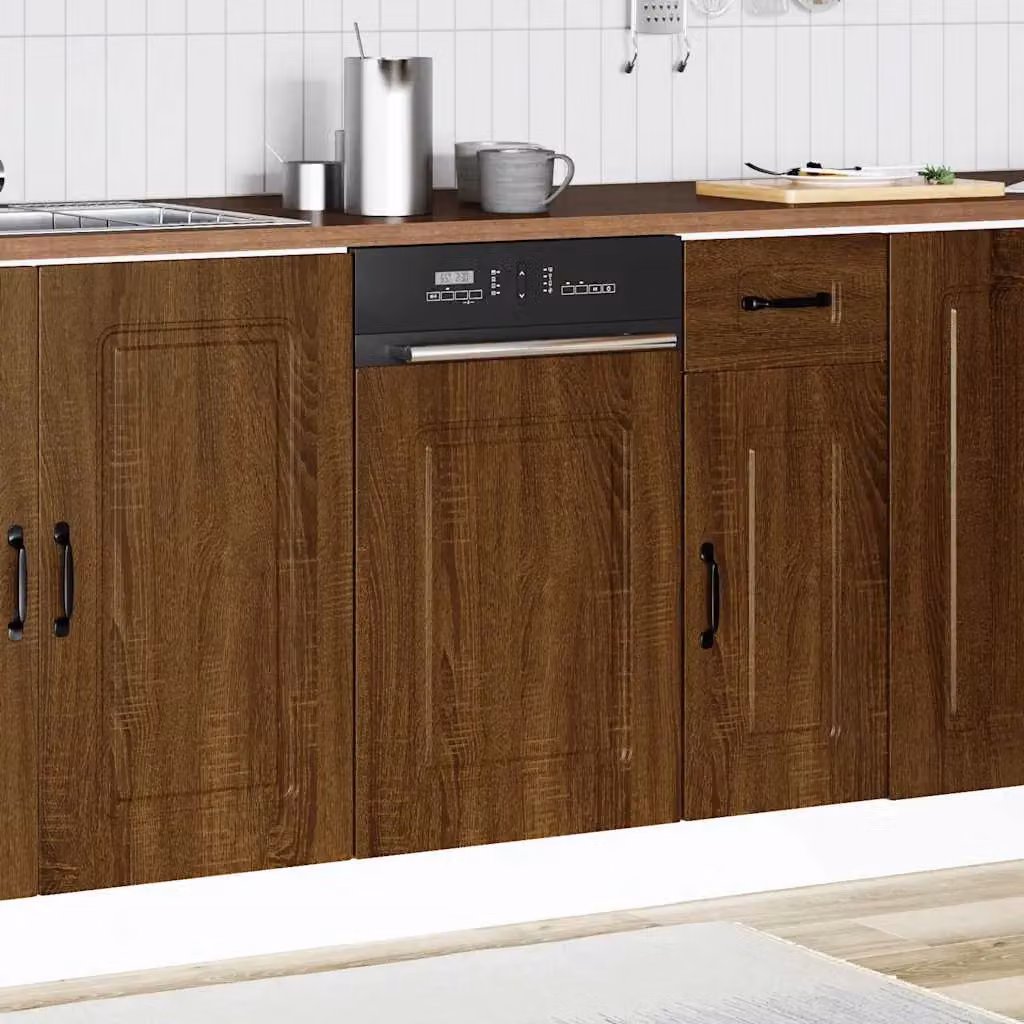 Berkfield Home Kalmar Dishwasher Panel in Brown Oak, W/D/H: 45 x 1.5 x 67 cm – 3