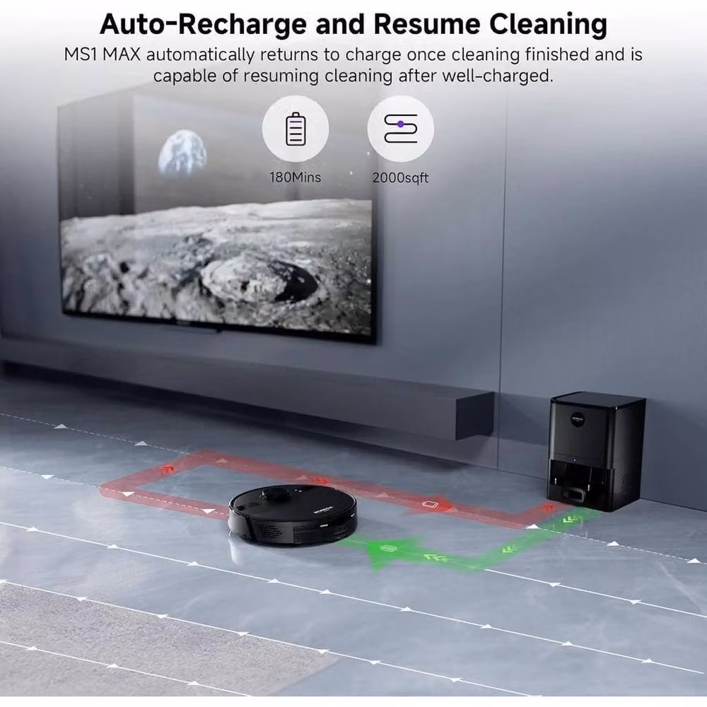PAWNORA Robot Vacuum Cleaner in Black with Pet Hair Suction Capability – 4