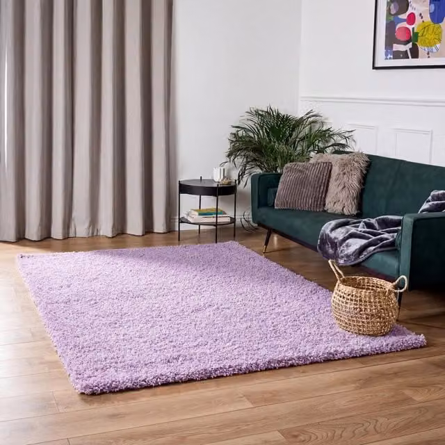 Bravich California Shaggy Rug in Purple, W: 170 cm, D: 120 cm