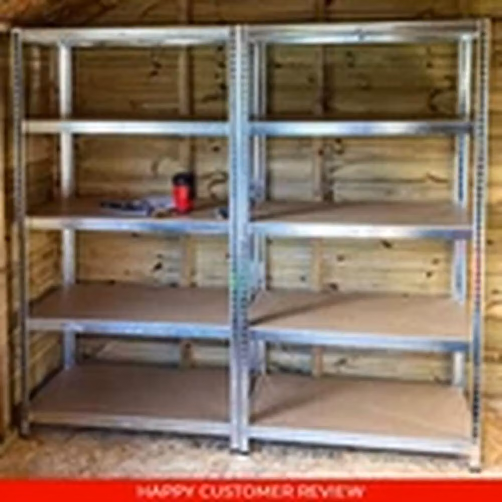 EONLION Heavy Duty 5 Tier Garage Storage Shelving, Silver, W/D/H: 40 x 40 x 180 cm – 3