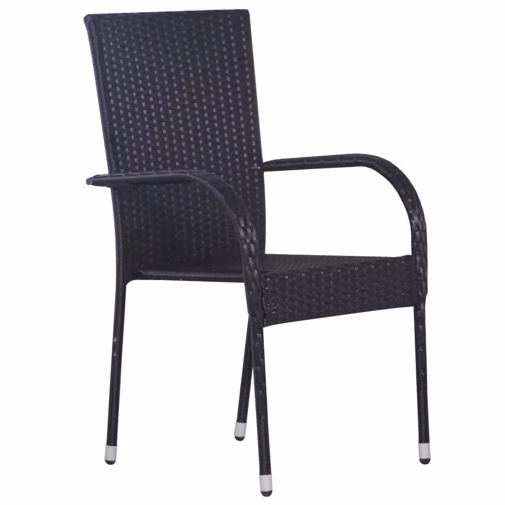Berkfield Home 7 Piece Black Steel and Glass Garden Dining Set – 3