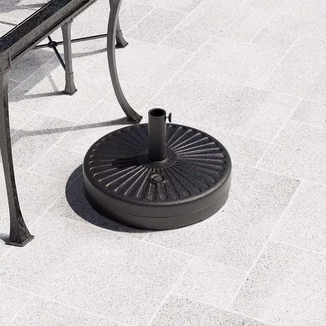 Komore Heavy-duty Round Black Plastic Garden Parasol Base