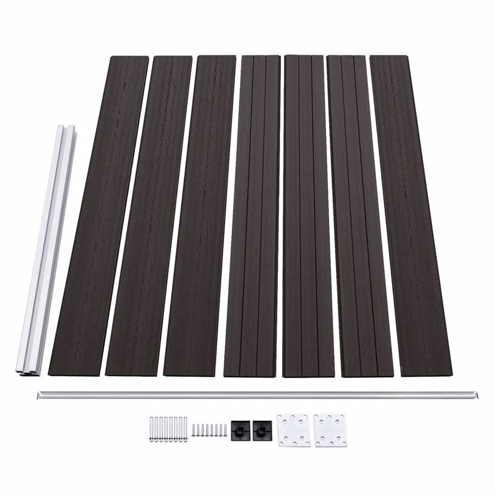 Berkfield Home WPC Fence Panel Grey H 175 cm x W 146 cm – 2