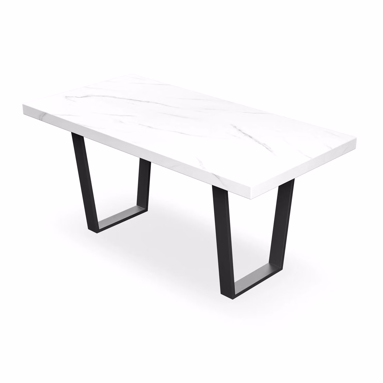 More4Homes Aria Dining Set with White Marble Effect Table and 4 Charcoal Monza Linen Chairs – 2