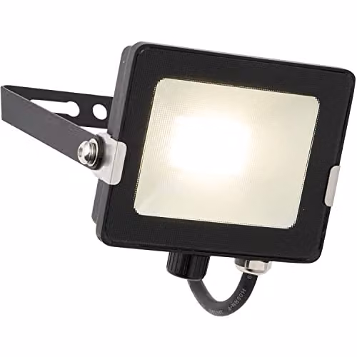 Loops 20W Cool White LED Outdoor Waterproof IP65 Floodlight in Matt Black Aluminium and Glass