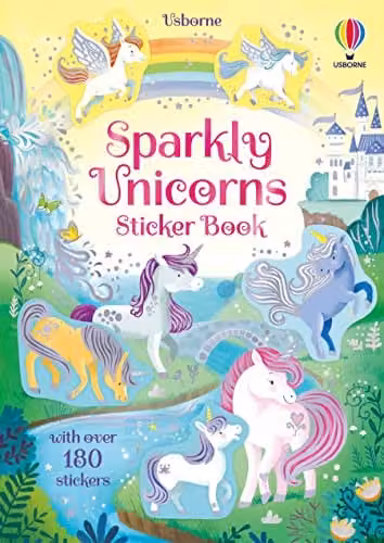 Usborne Sparkly Unicorns Sticker Book in Multicolour