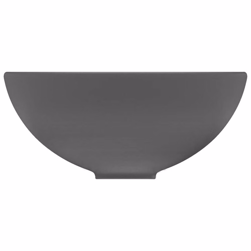 Berkfield Home Luxury Round Ceramic Bathroom Basin in Matt Dark Grey, W: 32.5 cm, H: 14 cm – 4