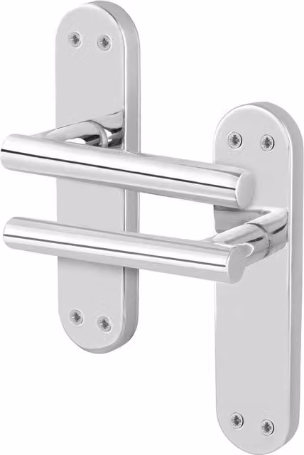 AFIT Chrome T-Bar Internal Lever Door Handles with Backplate, Silver, 1 Pair – 1