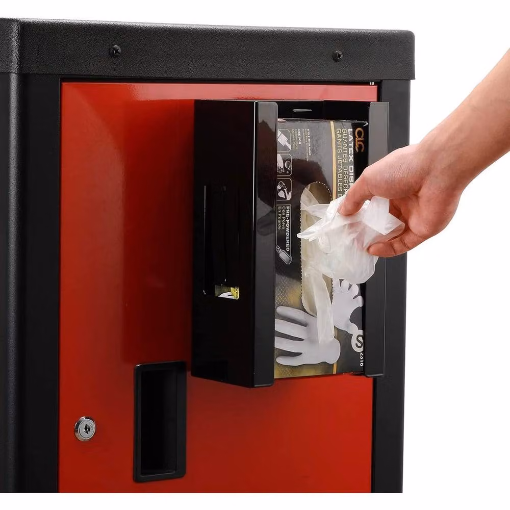SPETLEK 2-Piece Magnetic Wall-Mounted Disposable Glove and Tissue Wipes Dispenser Holder in Black – 3
