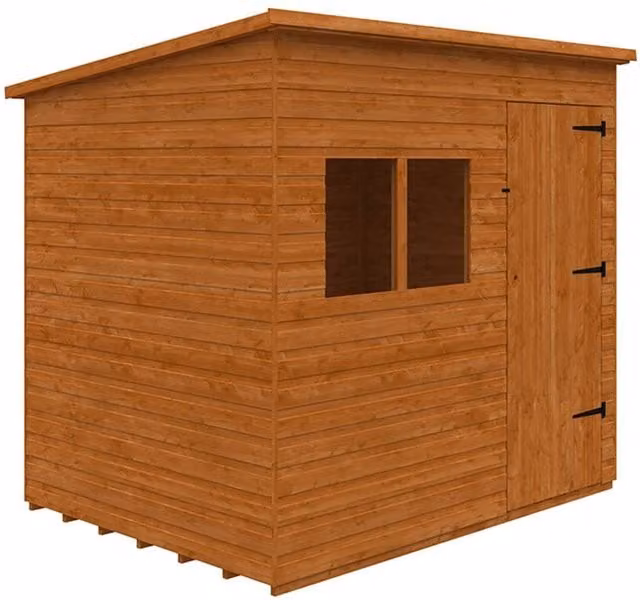 Buttercup Farm Deluxe Pent 12mm Wood Garden Shed in Burnt Orange – 1