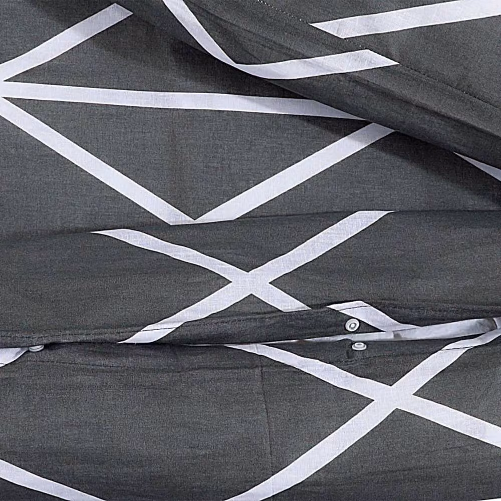Berkfield Home Elegant Grey Cotton Duvet Cover and Pillowcase Set, W/D/H: 135 x 200 cm and 80 x 80 cm – 5