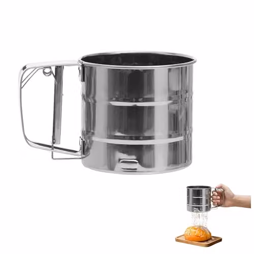 Orsina Pastel Blue Mechanical Flour Sifter with Fine Mesh and Handles, 250 ml