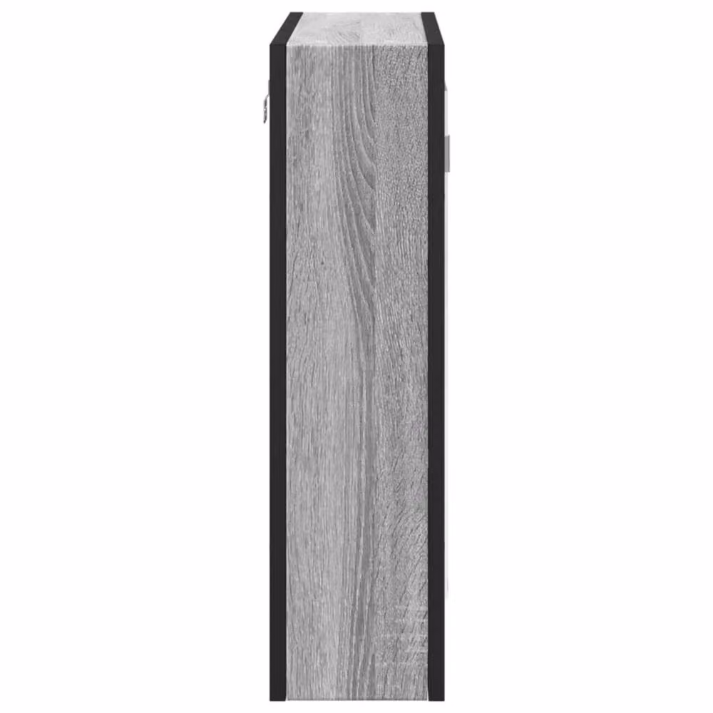 Berkfield Home Grey Sonoma Bathroom Mirror Cabinet, W: 60 cm, H: 60 cm, D: 16 cm – 5