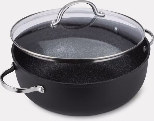 Prestige Scratch Guard 28cm Casserole Dish with Lid in Grey Marl