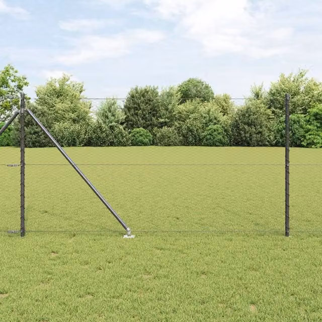 Berkfield Home Grey Steel Hexagon In-Ground Fence, 1 x 10 m – 1