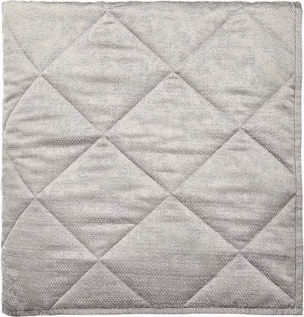 1951 Lavana Quilted Linen and Cotton Throw with Fringes in Beige