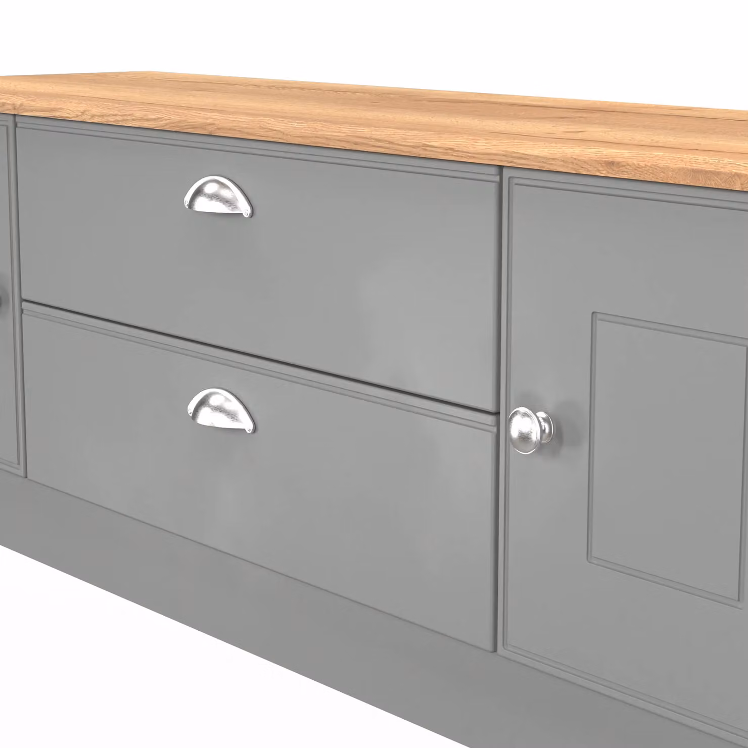 2 U Albert Superwide TV Unit with 2 Doors and 2 Drawers in Dark Grey Matt Finish – 3