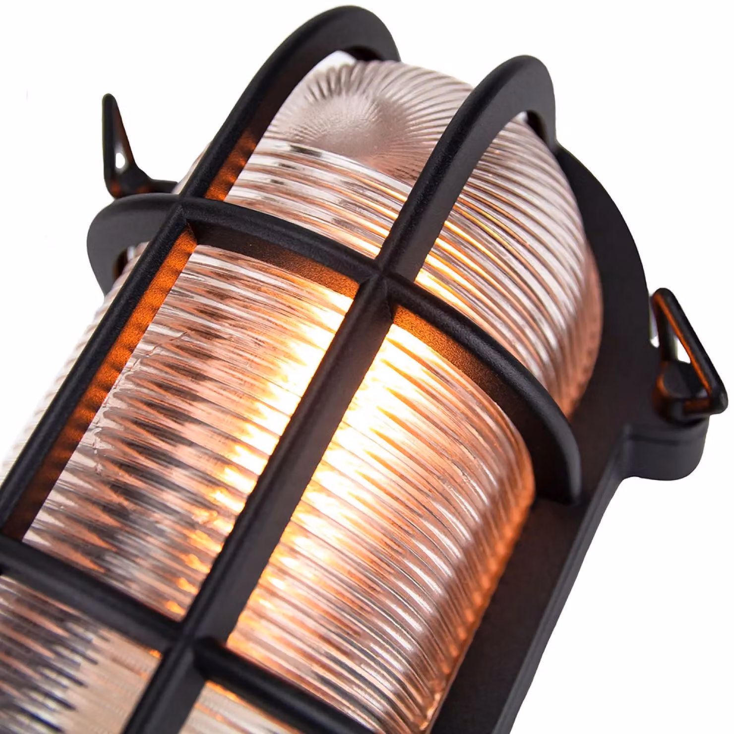 Happy Homewares Black Cast Aluminium Industrial Nautical Outdoor Bulkhead Wall Light – 6