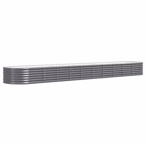 vidaXL Galvanised Steel Raised Bed in Anthracite, W: 440 cm, D: 80 cm, H: 36 cm