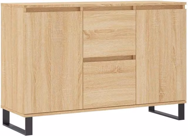 Berkfield Home Sonoma Oak Sideboard in Light Brown, W/D/H: 104 x 35 x 70 cm