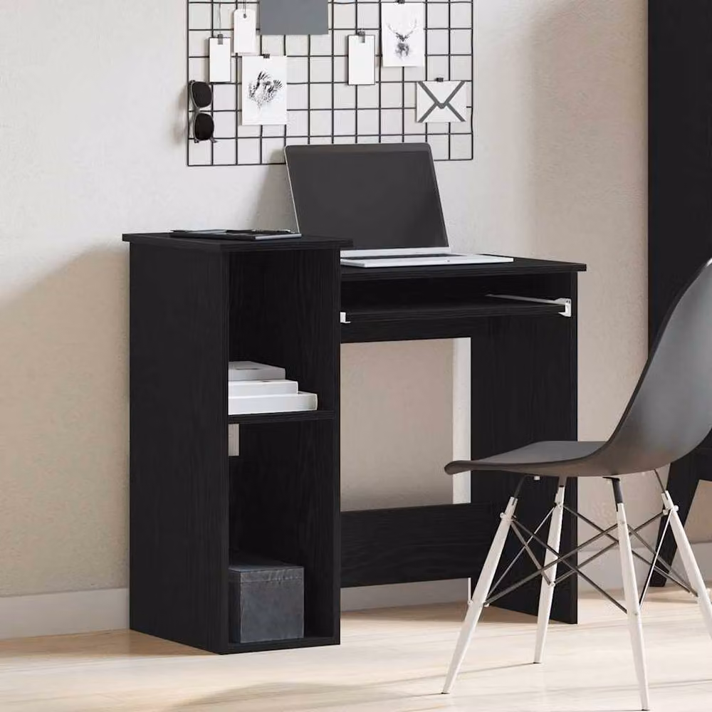 Berkfield Home Computer Desk with Shelves in Black, W/D/H: 84 x 40 x 78 cm – 3