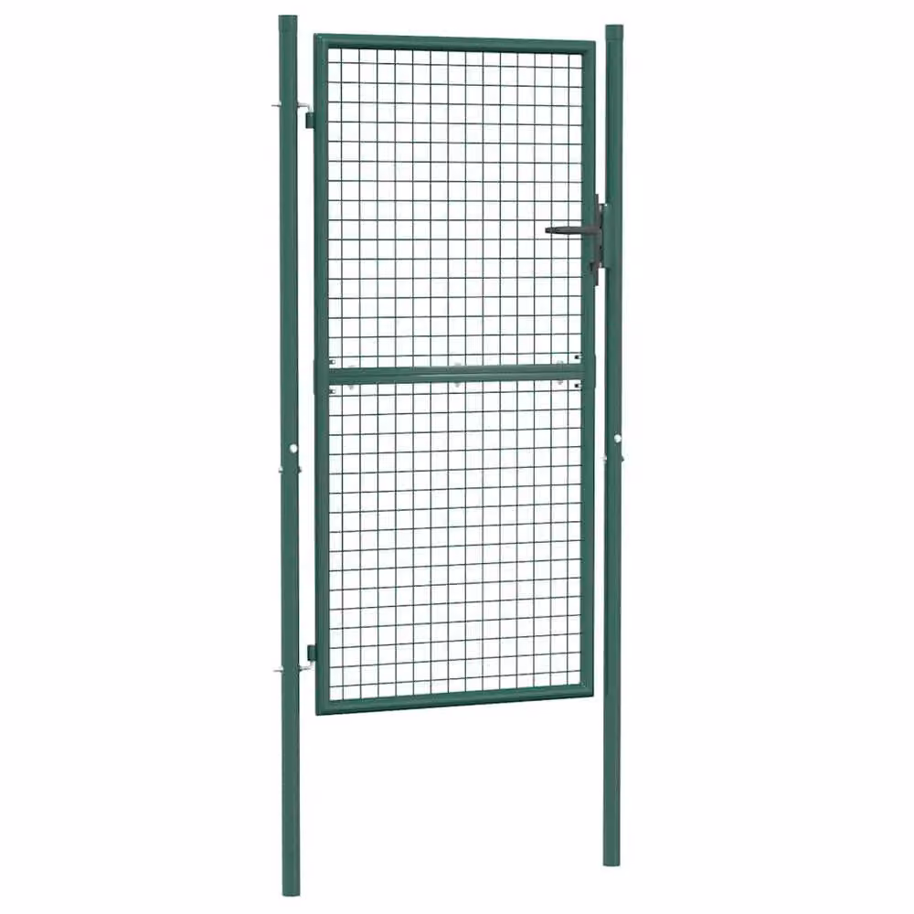 Berkfield Home Green Steel Swing Fence Gate W: 100 cm, H: 175 cm – 2