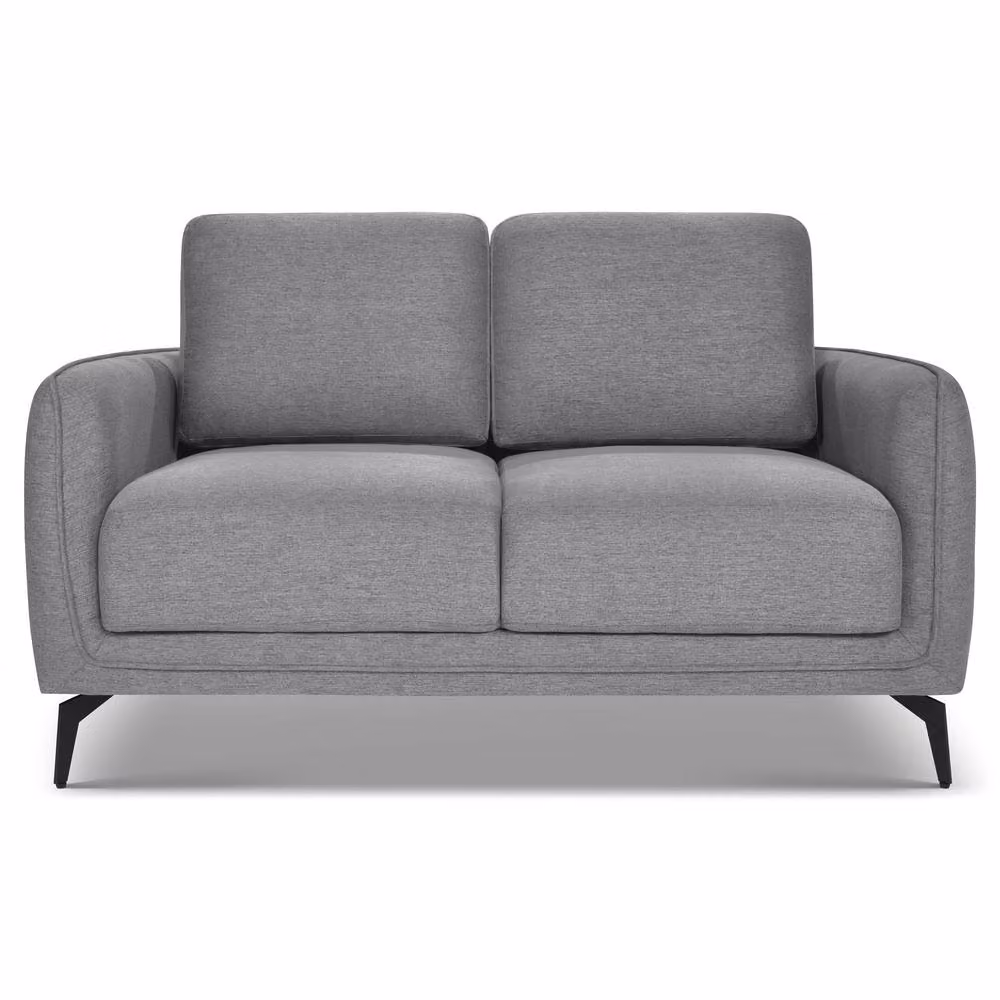 Bravich LTD Brixton 2 Seater Modern Fabric Sofa with Steel Legs in Grey – 2