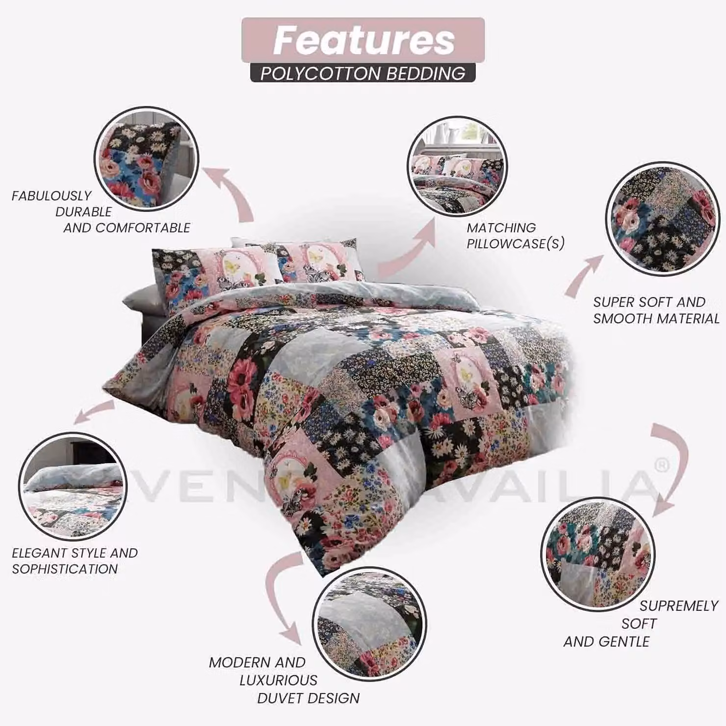 Gaveno Cavailia Ellis Floral Printed Single Duvet Cover, Multicolour – 3